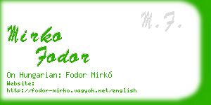 mirko fodor business card
