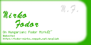 mirko fodor business card